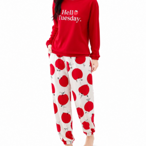 Women Printed Jersey Night Suit – Love & Heart Collection