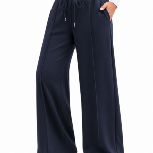 Ladies French Terry Wide Leg Baggy Trouser