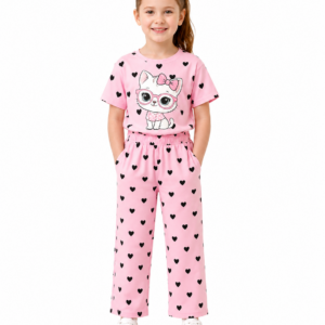 Girls Cute Printed Jersey Nightwear Set